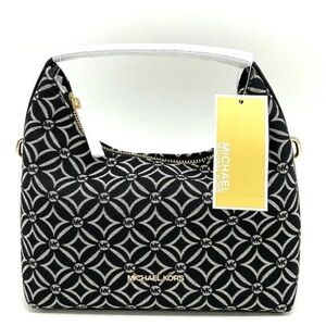 Michael Kors Ember Small Logo Jacquard Messenger Bag Black